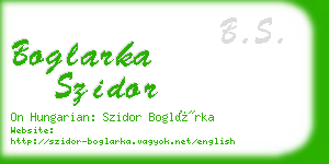 boglarka szidor business card